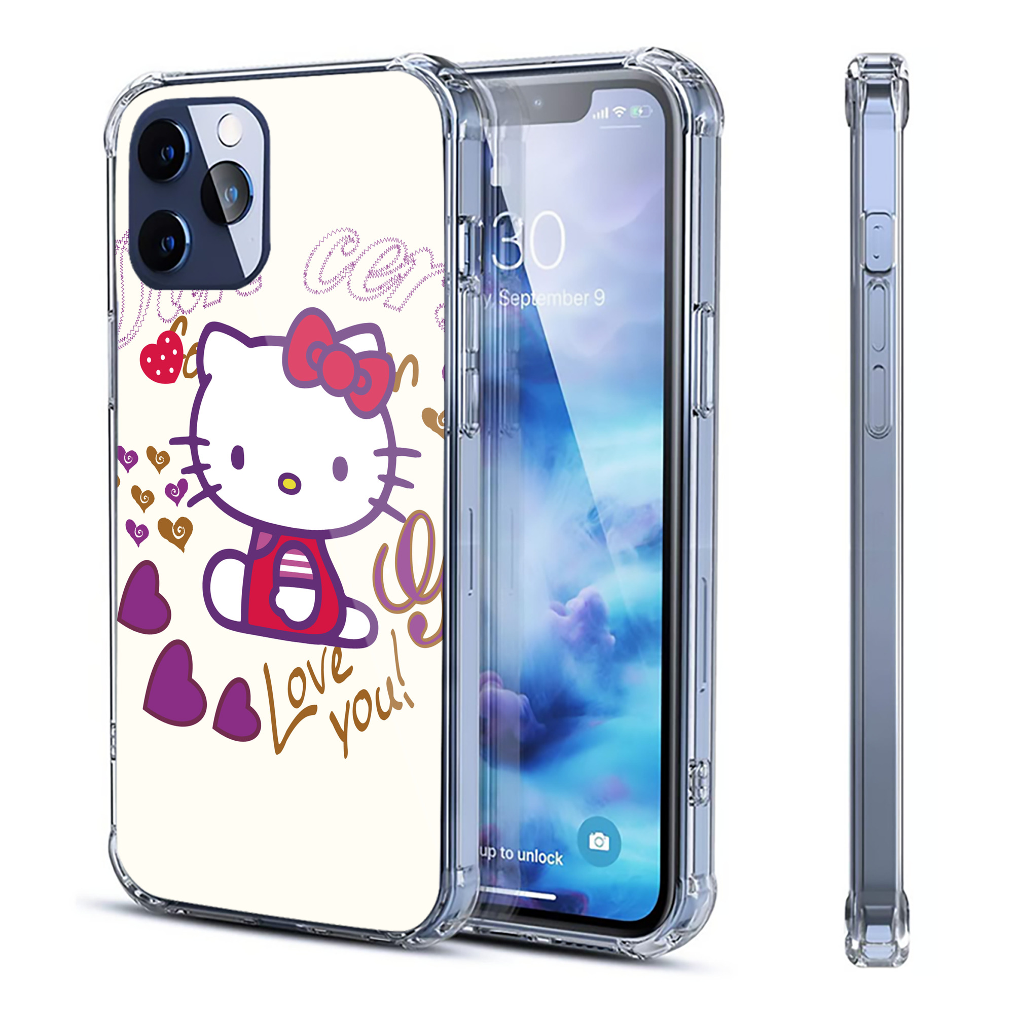（画像用） Hello Kitty ハローキティ 【iPhone 12シリーズ対応】透明スマホケース（クリアソフトケース）